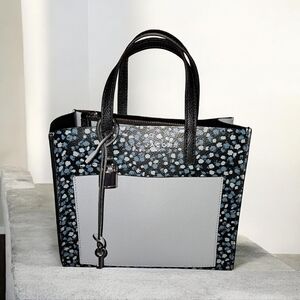 Marc Jacobs Mini Grind Printed Leather Tote H007L01FA21 Blue Mirage Multi